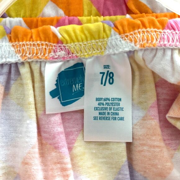 Extremely Me Girl's Size 7/8 Bright Colorful Plaid Side Pockets Romper - Picture 4 of 5